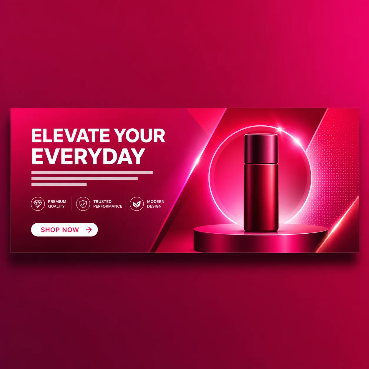 Bright magenta advertising banner design