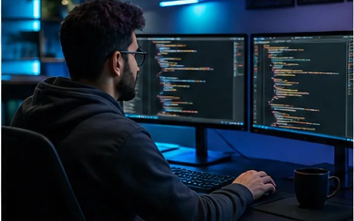 Web development coding screens