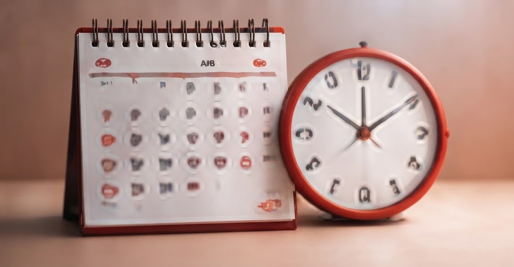 Calendar and clock representing flexible class timings