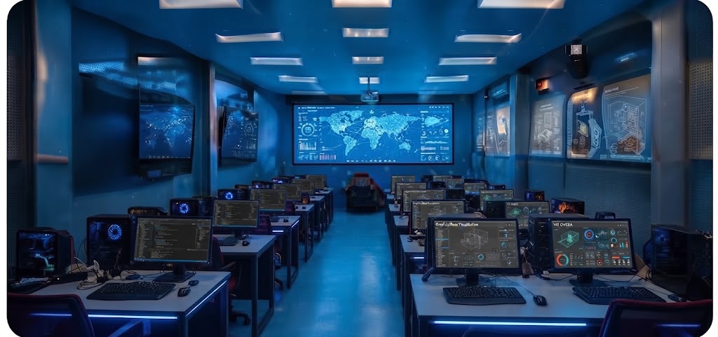 Organized modern computer training laboratory